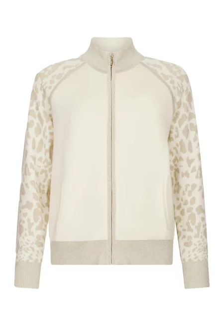 Суитшърт с цип и животинска шарка