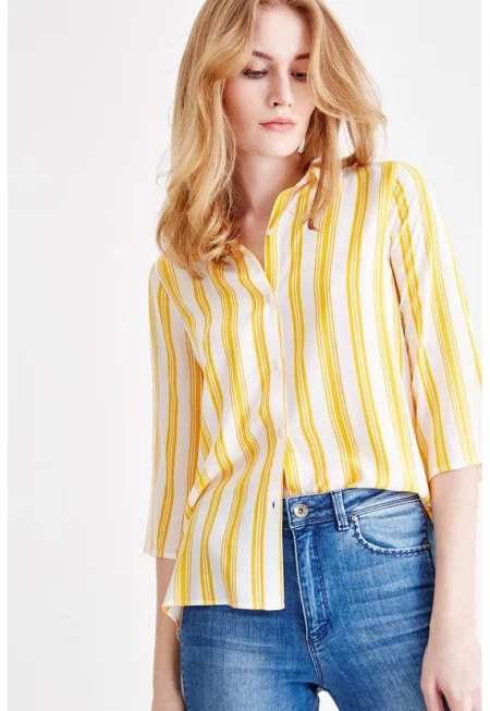 Свободна риза с десен и 3/4 ръкави