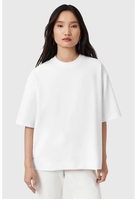 Свободна тениска Dani с цип на гърба - Бял