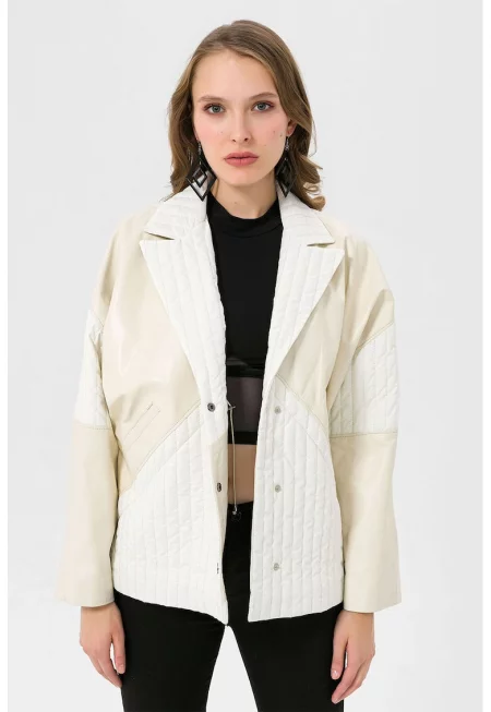 Уголемено яке с кожени панели