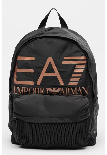 Унисекс раница с лого - Черен/Прашно розово