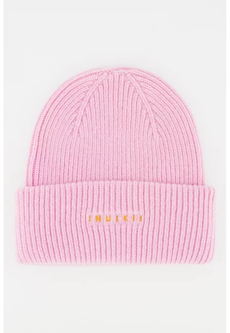 Унисекс шапка с вълна и кашмир с лого - Розово