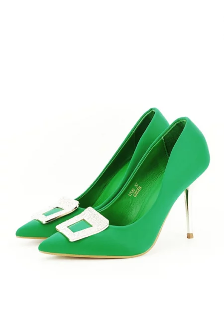 Зелени обувки с брошка 1700 02 11266