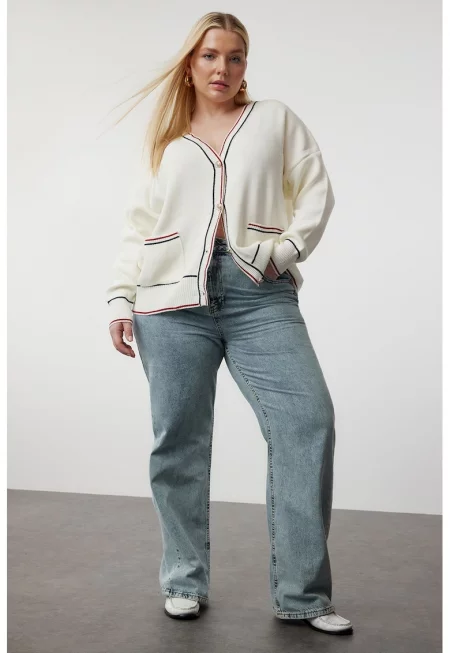 Жилетка Plus Size с джобове встрани