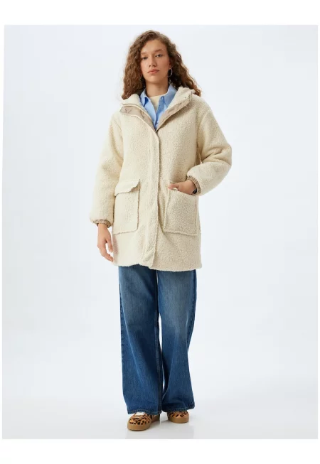 Зимно яке с еко пух и джобове с капаче