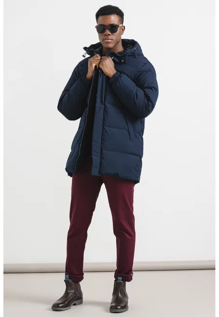 Зимно яке с пухена вата - Тъмносин