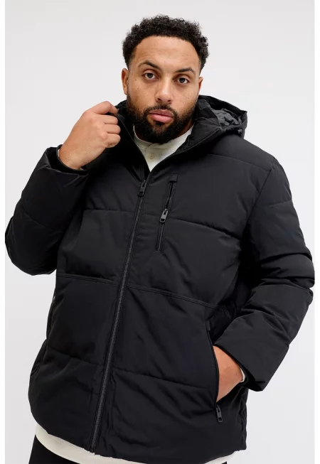 Зимно яке с висока яка - Черен
