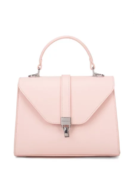 Чанта през рамо от еко кожа - Бледо розово