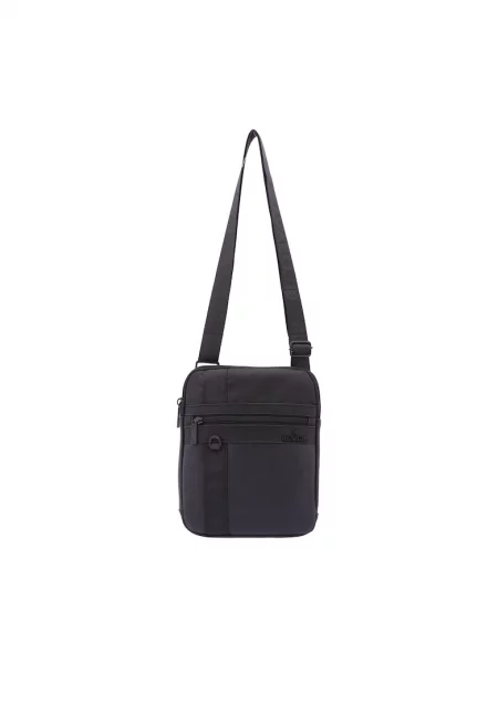 Чанта през рамо с джобове с цип - Черен