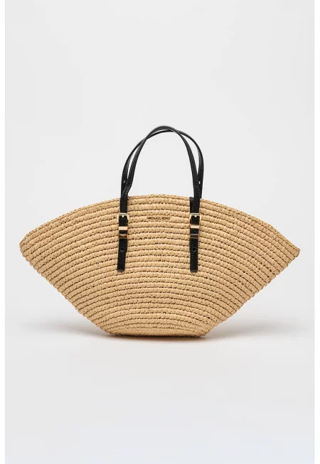 Чанта с вътрешен джоб - Черен/Бежов