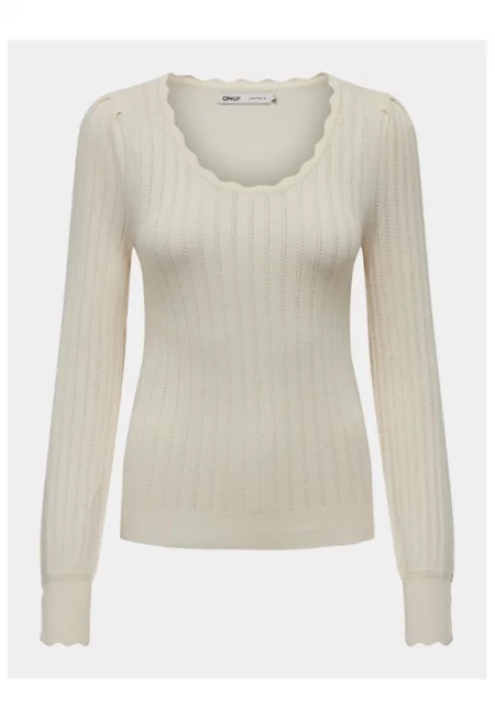 Дамски пуловер -  303390631 - Вискоза - Бял - Бял