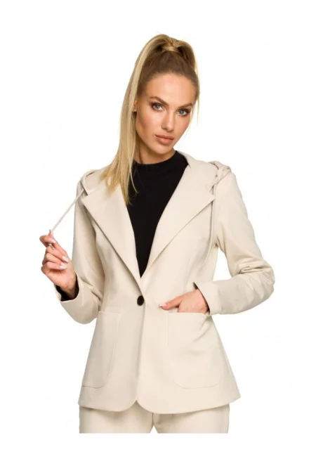 Дамско яке -  Памук/Еластан - Кремаво