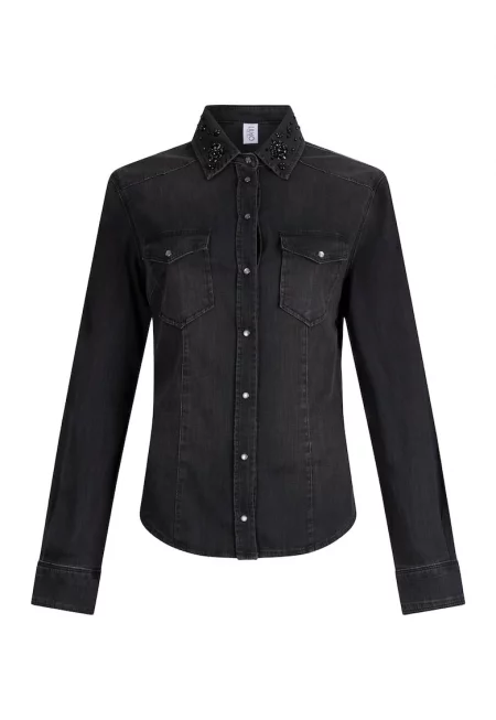 Дънков шакет с камъни - Избеляло черно