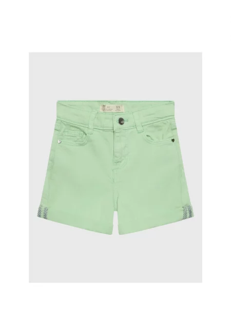 Дънкови къси панталони за момичета -  302718962 - Памук - Зелен