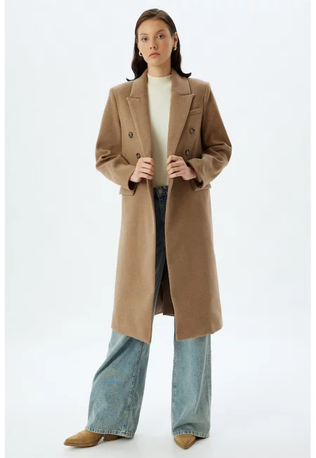 Двуредно палто - Камел