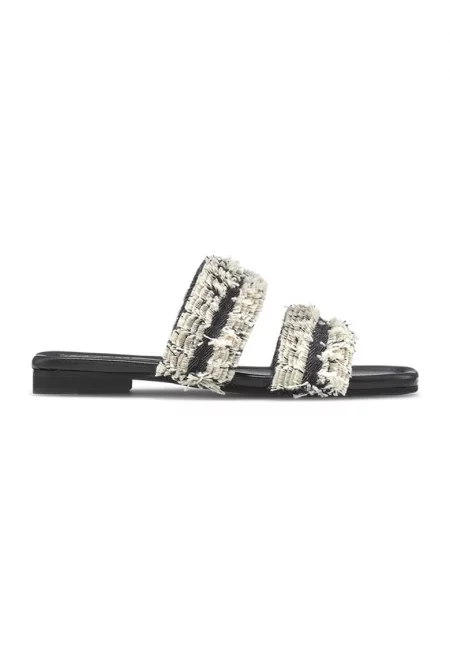 Едноцветни чехли - Черен/Мръснобял