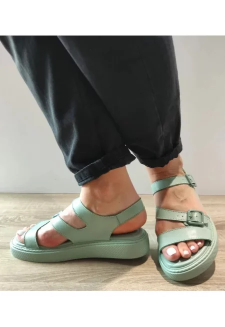 Ежедневни дамски сандали  K247-1 ментово зелени - зелени