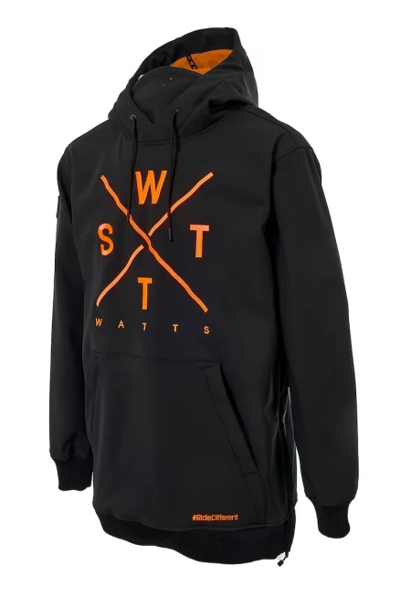 Худи Orbital за сноуборд с лого - Черен/Мандарина
