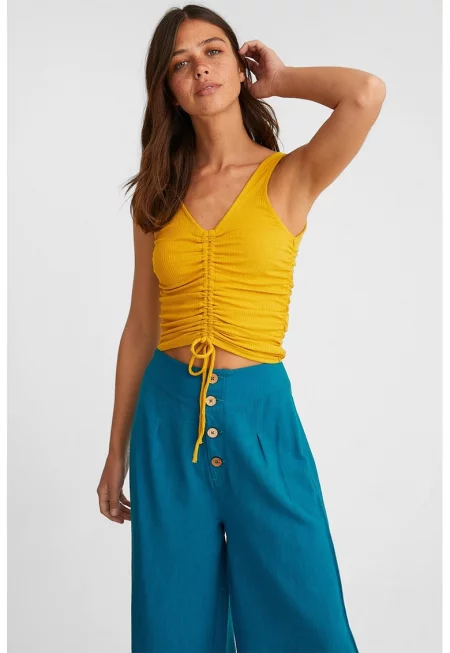 Къс топ с рюш отпред