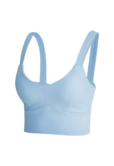 Къс топ с шпиц - Син