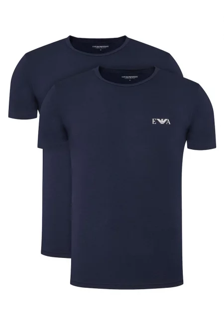 Комплект от 2 мъжки тениски - Emporio Armani - тъмносини - Тъмносин