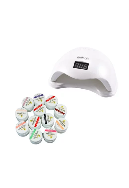 Комплект UV лампа за нокти  + 12 гела