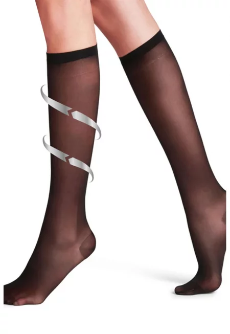 Компресиращи чорапи до коляното Vitalize - 20 дение - Черен