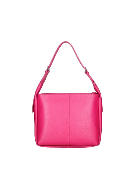 Кожена чанта - Фуксия