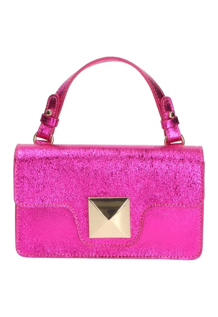 Кожена чанта - Фуксия