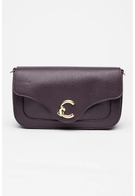 Кожена чанта през рамо C-Me с цветен блок