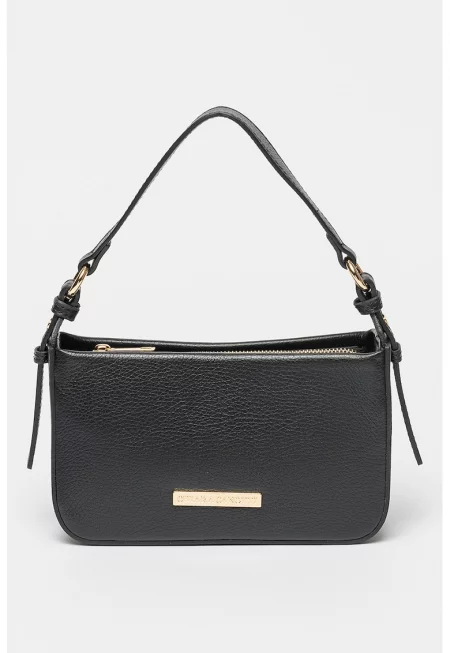 Кожена чанта през рамо - Черен