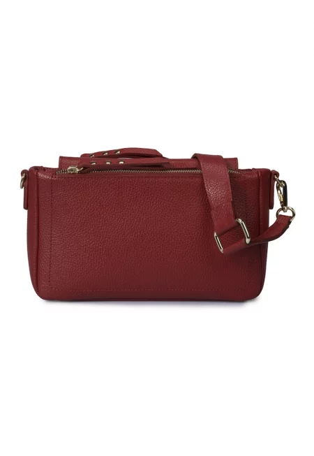 Кожена чанта през рамо с отделяща се презрамка