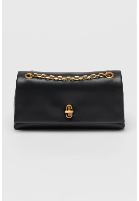 Кожена чанта през рамо The Dual - Черен