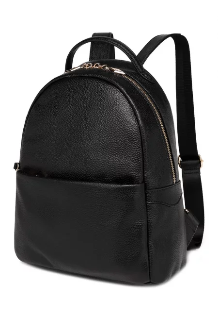 Кожена раница Avalon с джоб отпред - Черен