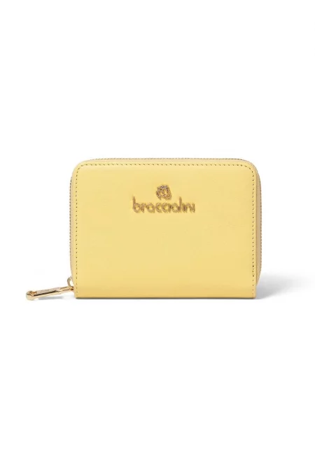 Кожено портмоне с лого - Жълт