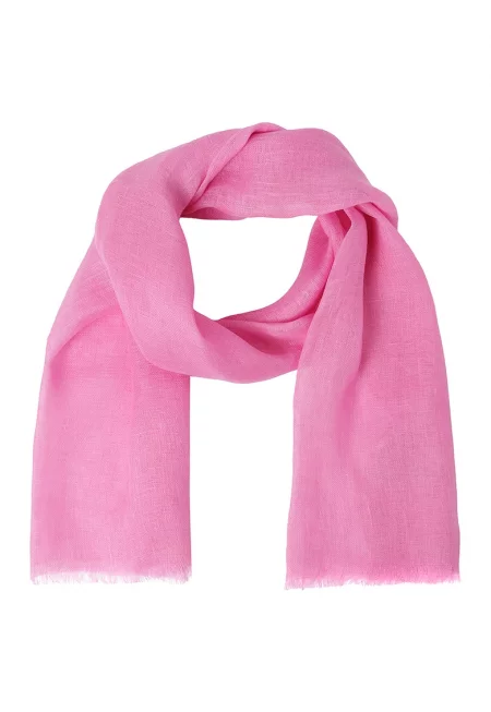 Ленен шал с незавършен подгъв - Пастелнорозов