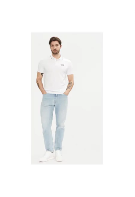 Мъжка поло тениска  Emporio Armani - 8NPF16 PJVUZ - Памук - 3XL INTL - Бяла