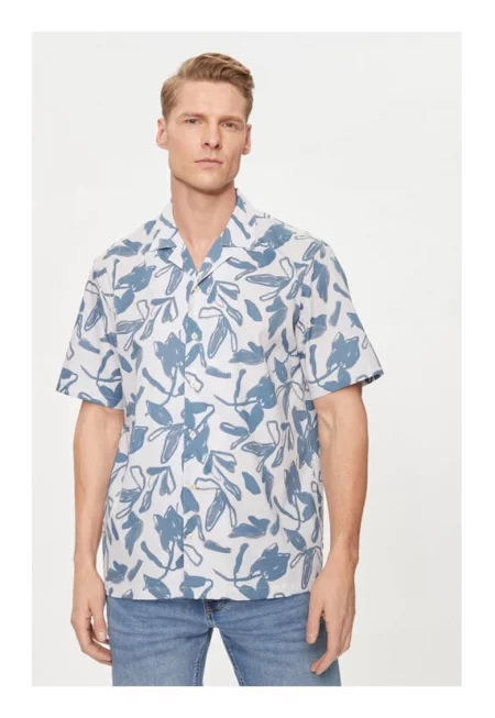 Мъжка риза -  47172 - Памук - Син