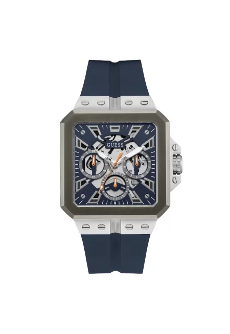 Мъжки часовник  Leo - кварц - тъмносин циферблат - 42x10.1 мм - силиконова каишка - водоустойчивост 3 ATM