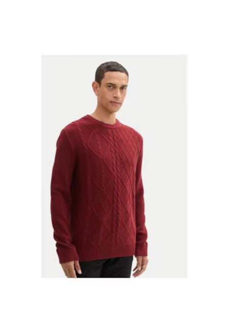 Мъжки пуловер -  304210884 - Памук/Акрил - Черен - Черен