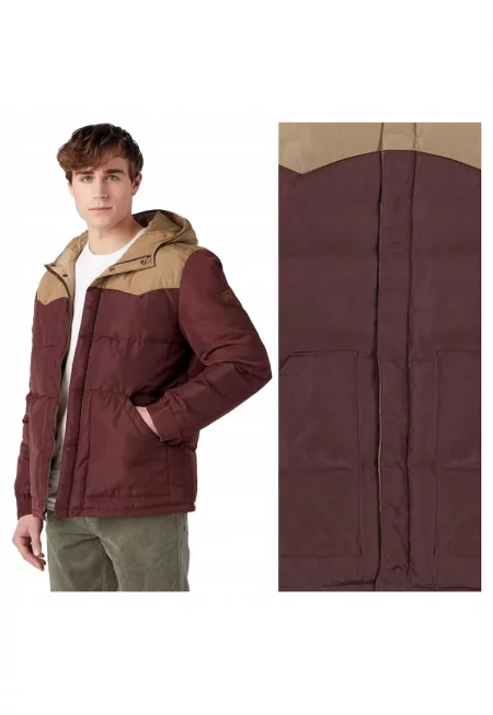 Мъжко яке -  Puffer Jacket - Regular Fit - Класически дизайн - Дълги ръкави - 2 джоба - С цип - Памук - Кафяв - Светлокафяв