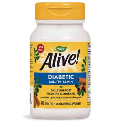 Мултивитамини за диабетици Алайв - Alive! Diabetic Multivitamin, 60 таблетки