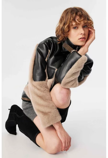 Палто с еко пух