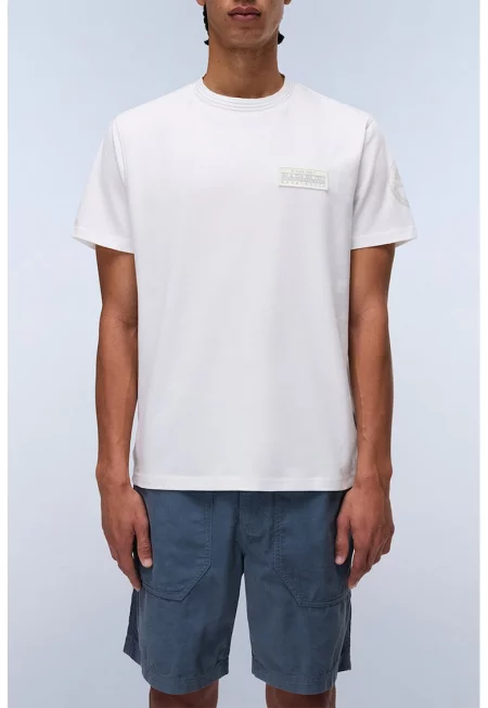 Памучна тениска Amundsen - Бял