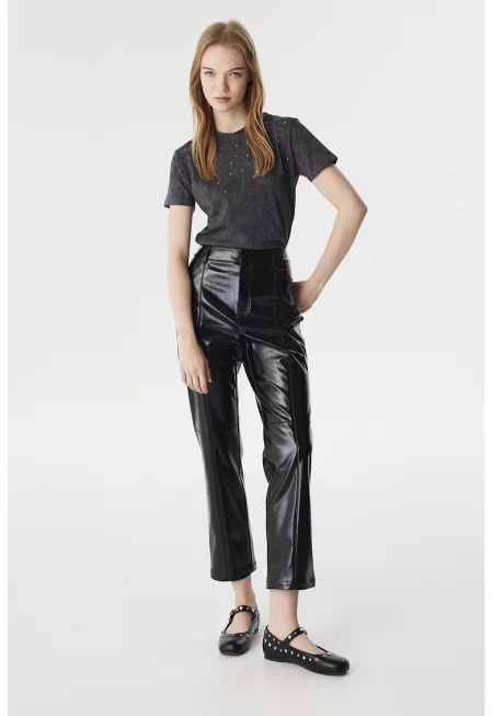 Панталон с висока талия - Черен