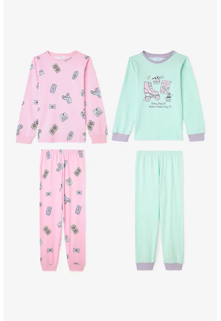 Пижама с овално деколте - 2 чифта