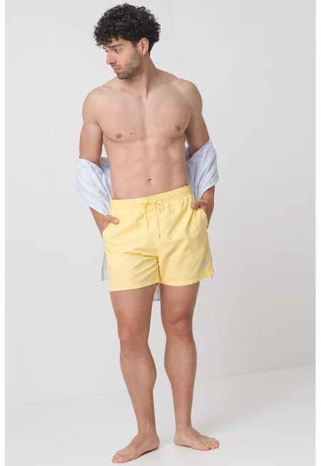 Плувни шорти с регулируема талия - Сламеножълт