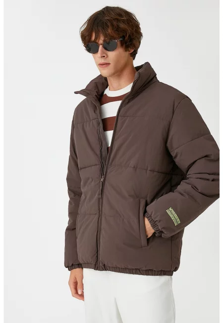 Подплатено зимно яке с джобове с цип