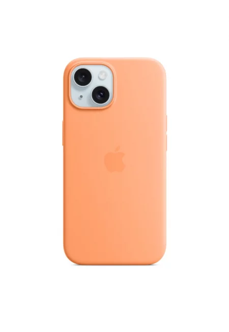 Предпазен калъф  Silicone Case with MagSafe за iPhone 15 - Оранжев