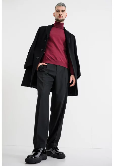 Пуловер San Thomas от необработена вълна - Бордо